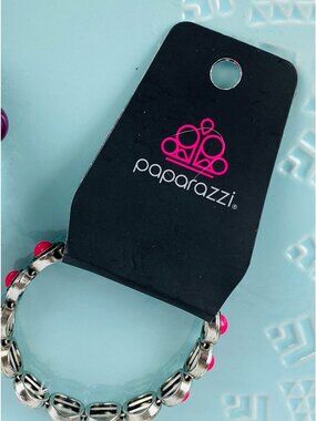 Paparazzi Globetrotter Goals Pink Beaded Centers Within Studded Frame Stretchy